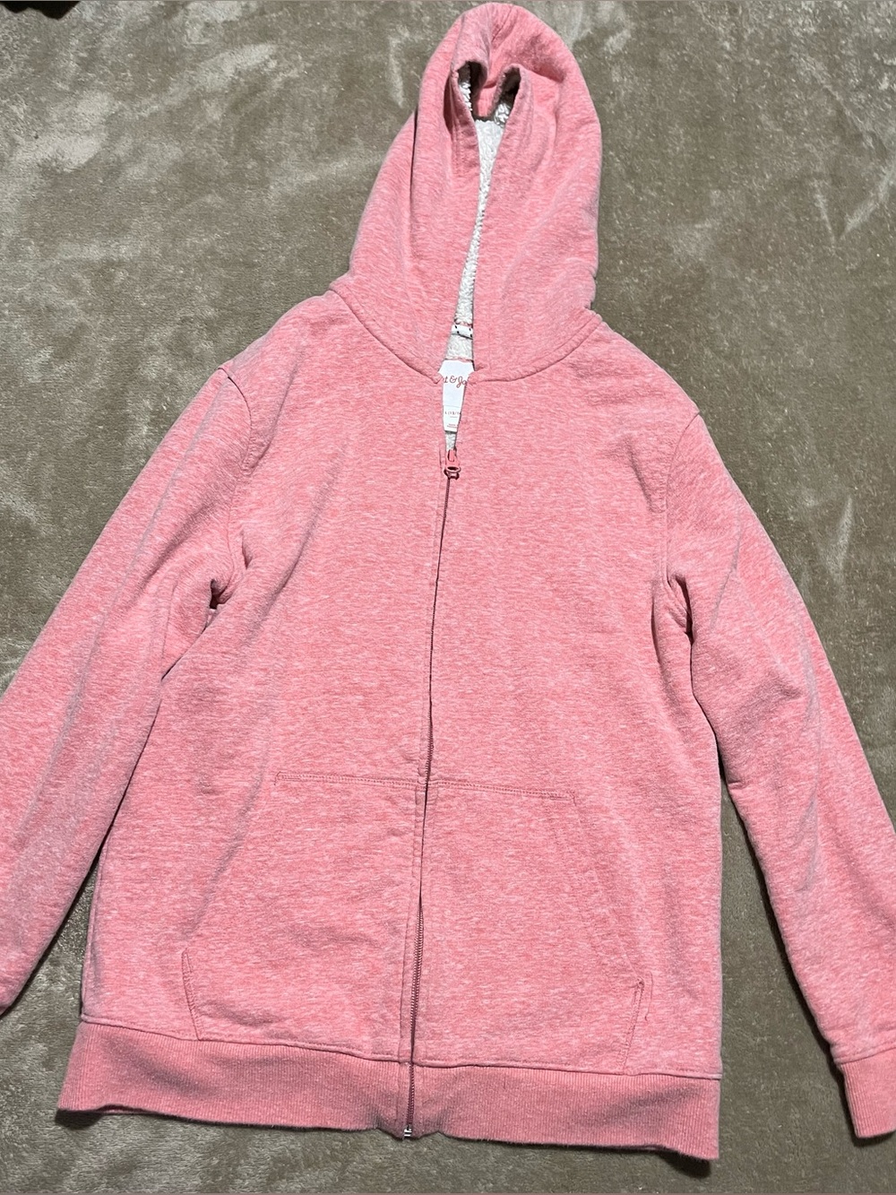 Cat & Jack Heather Pink Hooded Zip Jacket